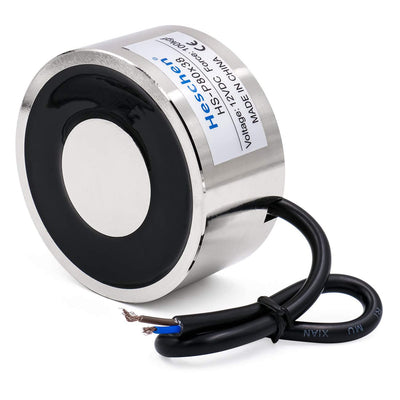 Heschen Elektromagneten Magnet Magnetventil HS-P80/38, OD: 80 mm, DC 12 V, 100 kg/220 lb