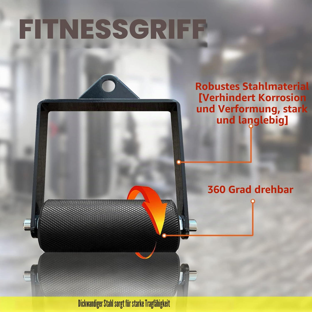 MARSAFIT Gym Fitness LAT Pulldown Attachments, Fat Arm Wrestling Exercise D Handle Cable Attachment,