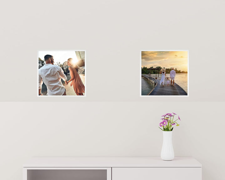 CABBEL Doppelpack (2er Set) Bilderrahmen 40x40 cm, Weiss, stabiles MDF-Holz Rahmen, bruchsicherem Pl