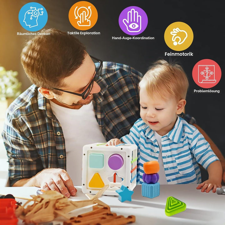 Mailesi HE0211 Baby Montessori Toys Sensory 1er Cadeaux D'anniversaire Sensorisches Spielzeug, Mehrf