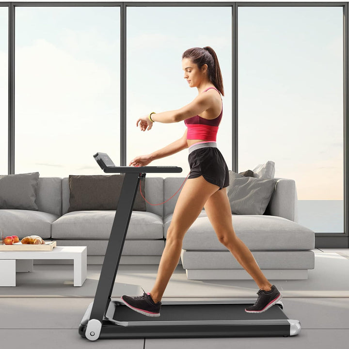 COSTWAY Elektrisches Laufband App-kontrolliert | Bluetooth | 3 Modi 12 voreingestellte Programme | L