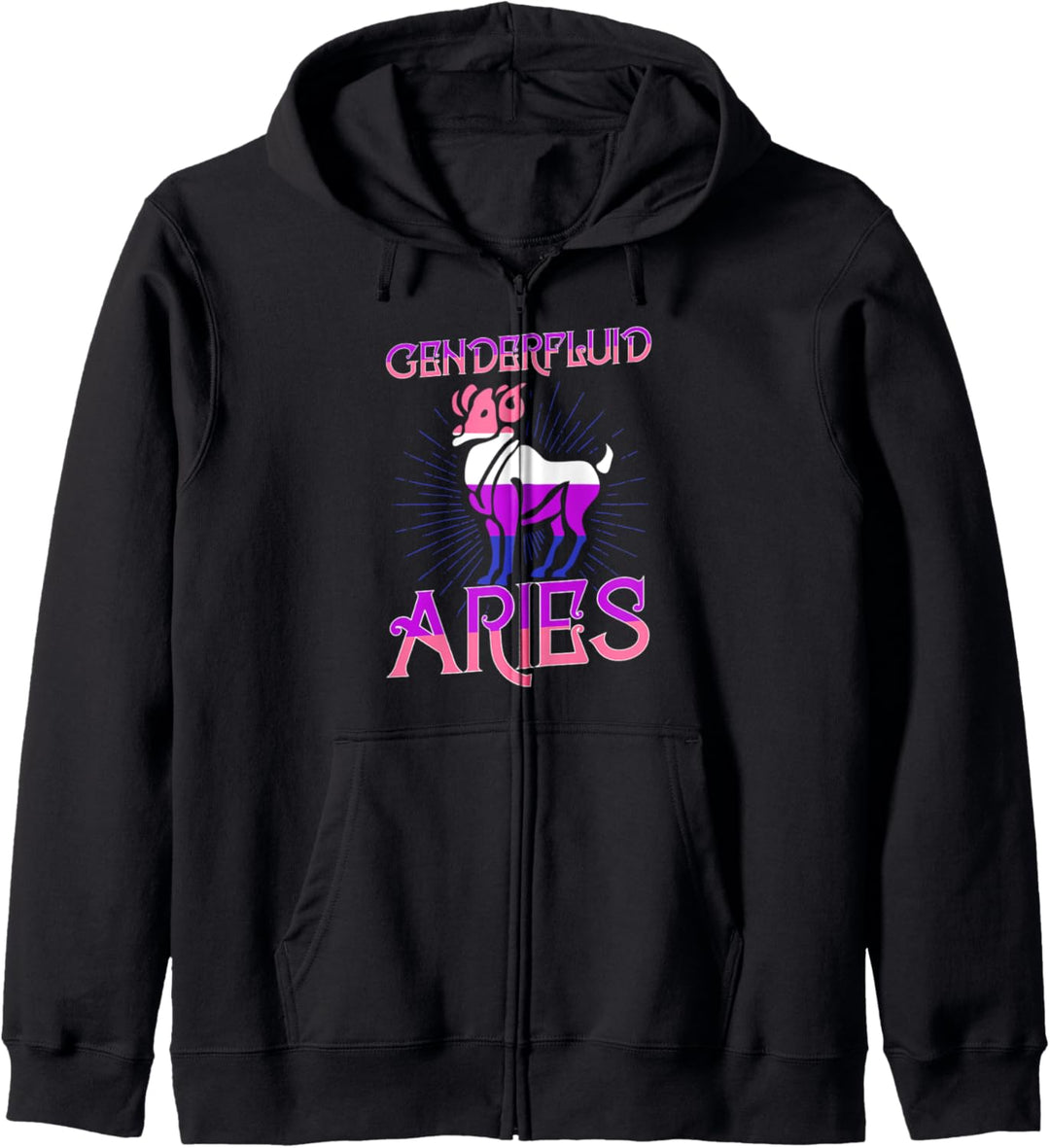 Genderfluid Aries Zodiac Sign Birthday Horoscope Queer Kapuzenjacke