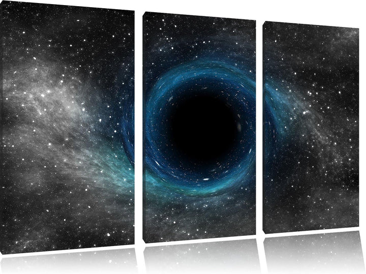 Pixxprint Schwarzes Loch im Weltall als Leinwandbild/Grösse: 3 Teilig (120x80 cm) cm/Wandbild/Kunstd