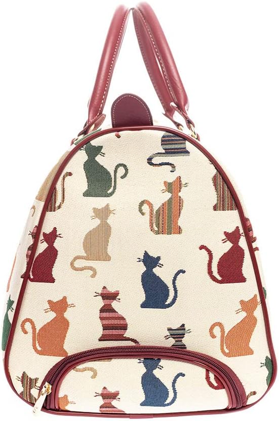 Signare Gobelin-Reisetasche Übernachtungstaschen Wochenendtasche mit Rad für Frauen mit Gartenblume