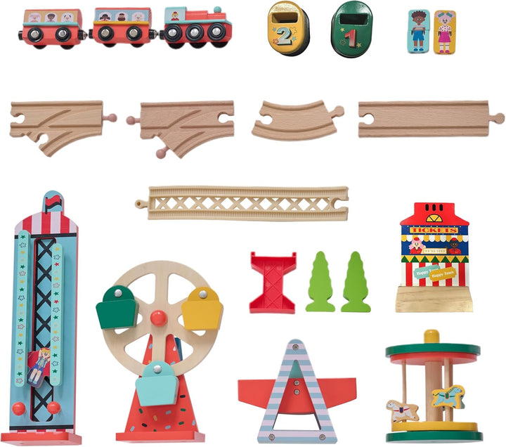 Teamson Kids Eisenbahn Spieltisch mit 6 Mini-Spielen & Aufbewahrung