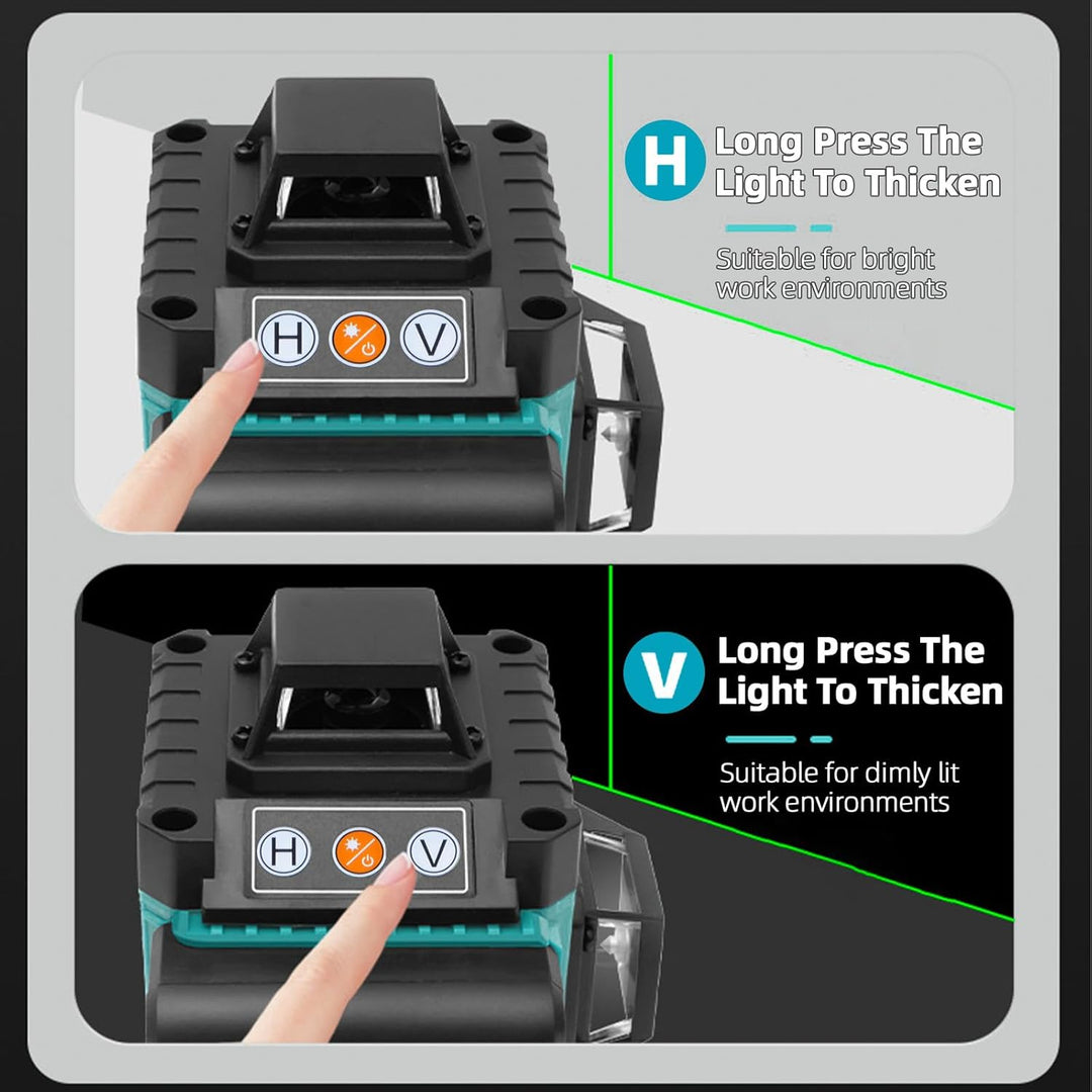 Kreuzlinienlaser Grün mit Stativ, 4 x 360 °16 linienlaser Nivellierlaser Laser Wasserwaage Selbstniv
