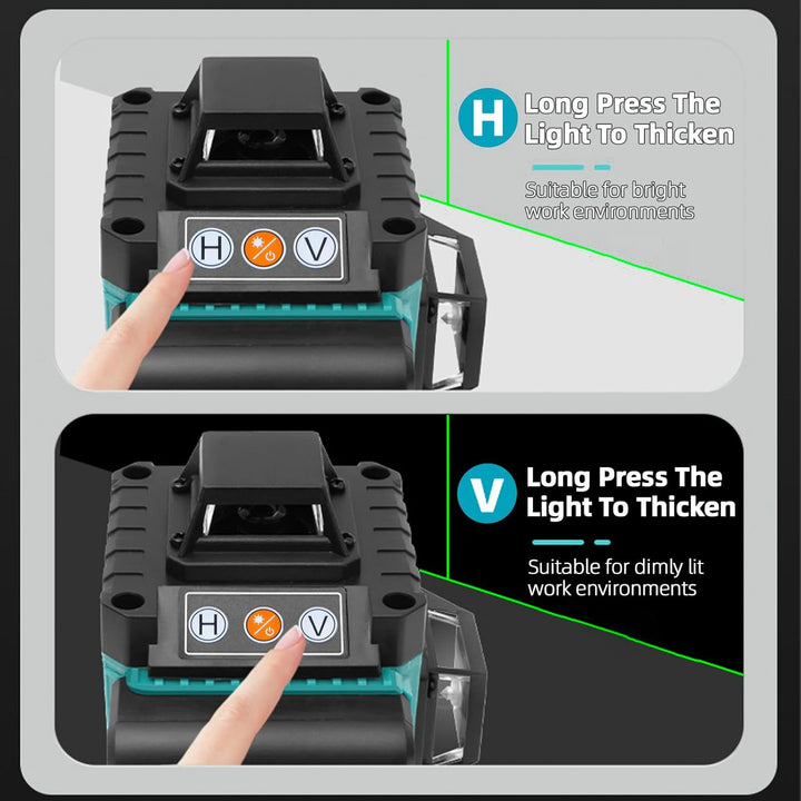 Kreuzlinienlaser Grün mit Stativ, 4 x 360 °16 linienlaser Nivellierlaser Laser Wasserwaage Selbstniv