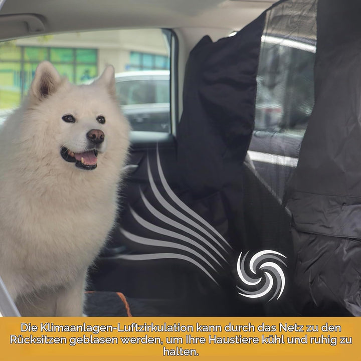 Auto Hunde Rückbank Barriere, Universelle Haustier Trennnetz für Rücksitz, Schwarz, Sicherheitsschut