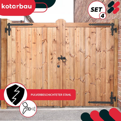 KOTARBAU® Winkelband 600 x 300 mm mit Kloben 2 Paar Fensterladenband Winkelscharnier Türband Torband