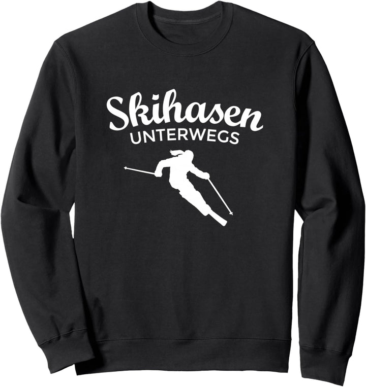 Skihasen Unterwegs (Weiss) Skifahrerinnen Apres Ski Sweatshirt