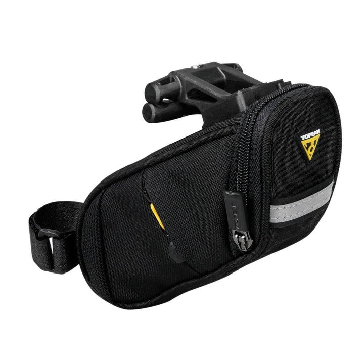 Topeak Aero Wedge Pack DX Satteltasche Schwarz 0,9 L, Fahrradtasche aus 600D Polyester mit QuickClic