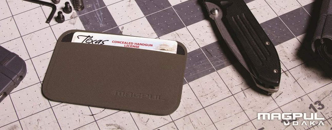 Magpul DAKA Essential Tactical Slim Minimalist Kreditkartenetui Reisebrieftasche EDC Gear, Flat Dark