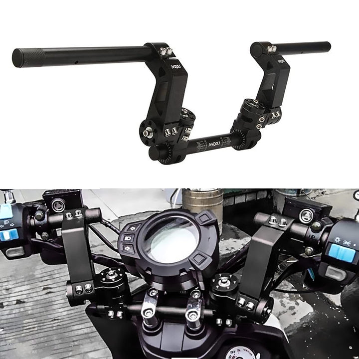 OXMART 22 mm verstellbarer Motorrad-Lenker, abnehmbare, schwarze Lenkbügel, Lenksystem für 125 cc Sc