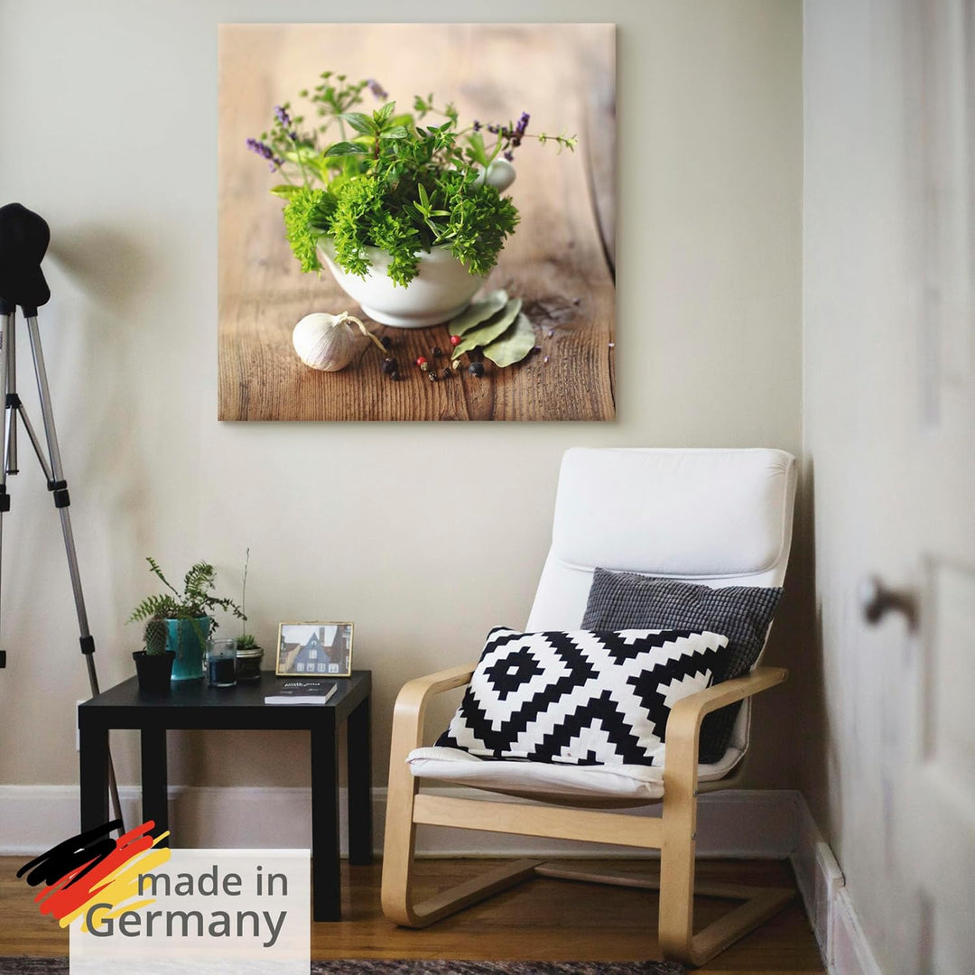 Artland Leinwandbild Wandbild Bild auf Leinwand 50x50 cm Wanddeko Kräuter Gewürze Lebensmittel Essen