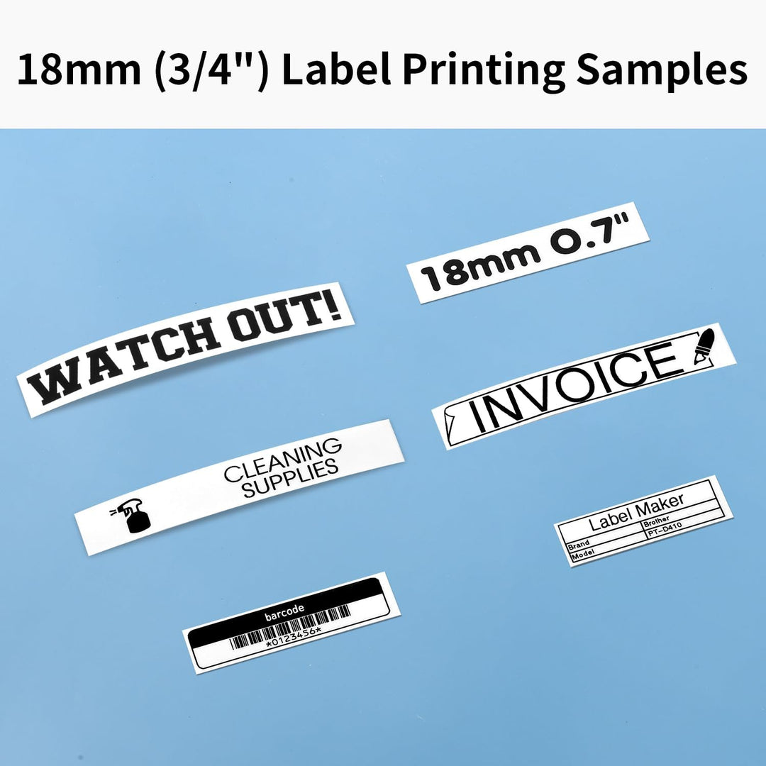 COLORWING Kompatibel für Brother P-Touch 18mm bänder TZe-241 TZ-241 0,7 White Laminated Tape Cassett