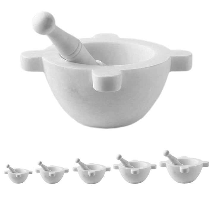 Mörser Küche Marmo weiss mit Stössel White Marble Mortar Made in Italy 20 cm