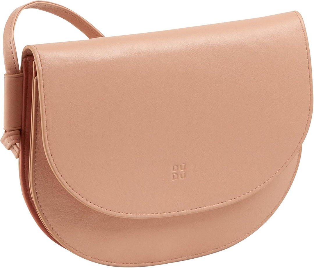 DUDU Damen Umhängetasche aus Leder, kompaktes schlankes Design Handtasche mit Knopfverschluss, Verst