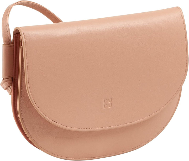 DUDU Damen Umhängetasche aus Leder, kompaktes schlankes Design Handtasche mit Knopfverschluss, Verst