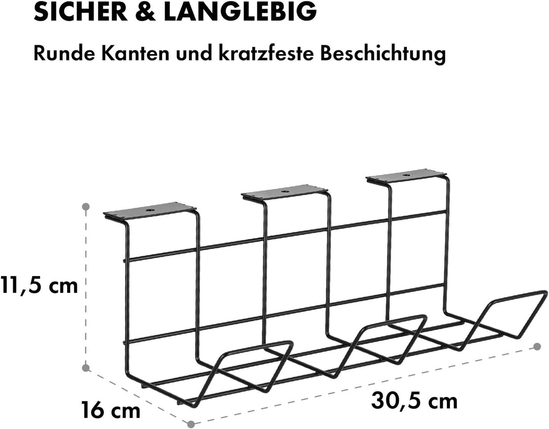Scanfield Kabelmanagement Unter Tisch, 2er-Set Kabelkanal für Schreibtisch, Kabelmanagement Schreibt