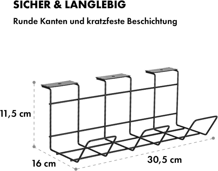 Scanfield Kabelmanagement Unter Tisch, 2er-Set Kabelkanal für Schreibtisch, Kabelmanagement Schreibt