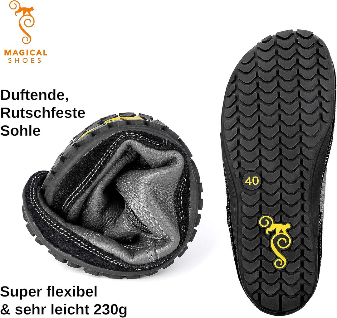 Magical Shoes Barfussschuhe gefüttert für Damen & Herren, Schnürstiefel, Stiefel Winter, minimalisti