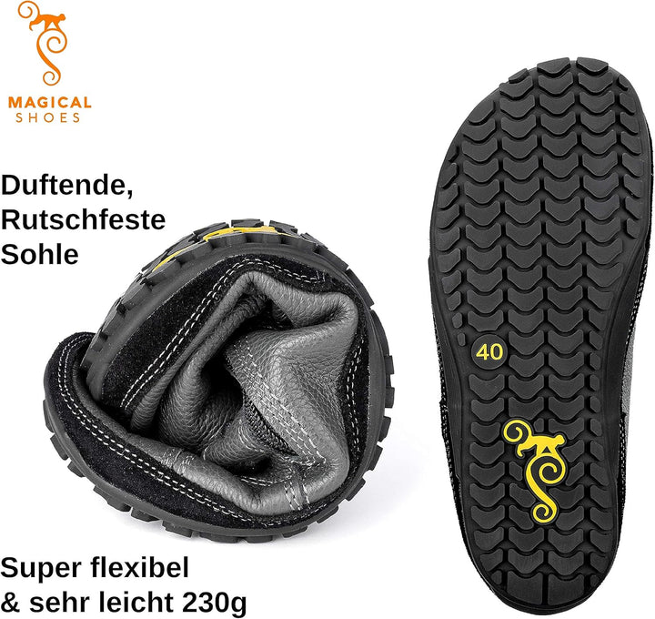 Magical Shoes Barfussschuhe gefüttert für Damen & Herren, Schnürstiefel, Stiefel Winter, minimalisti
