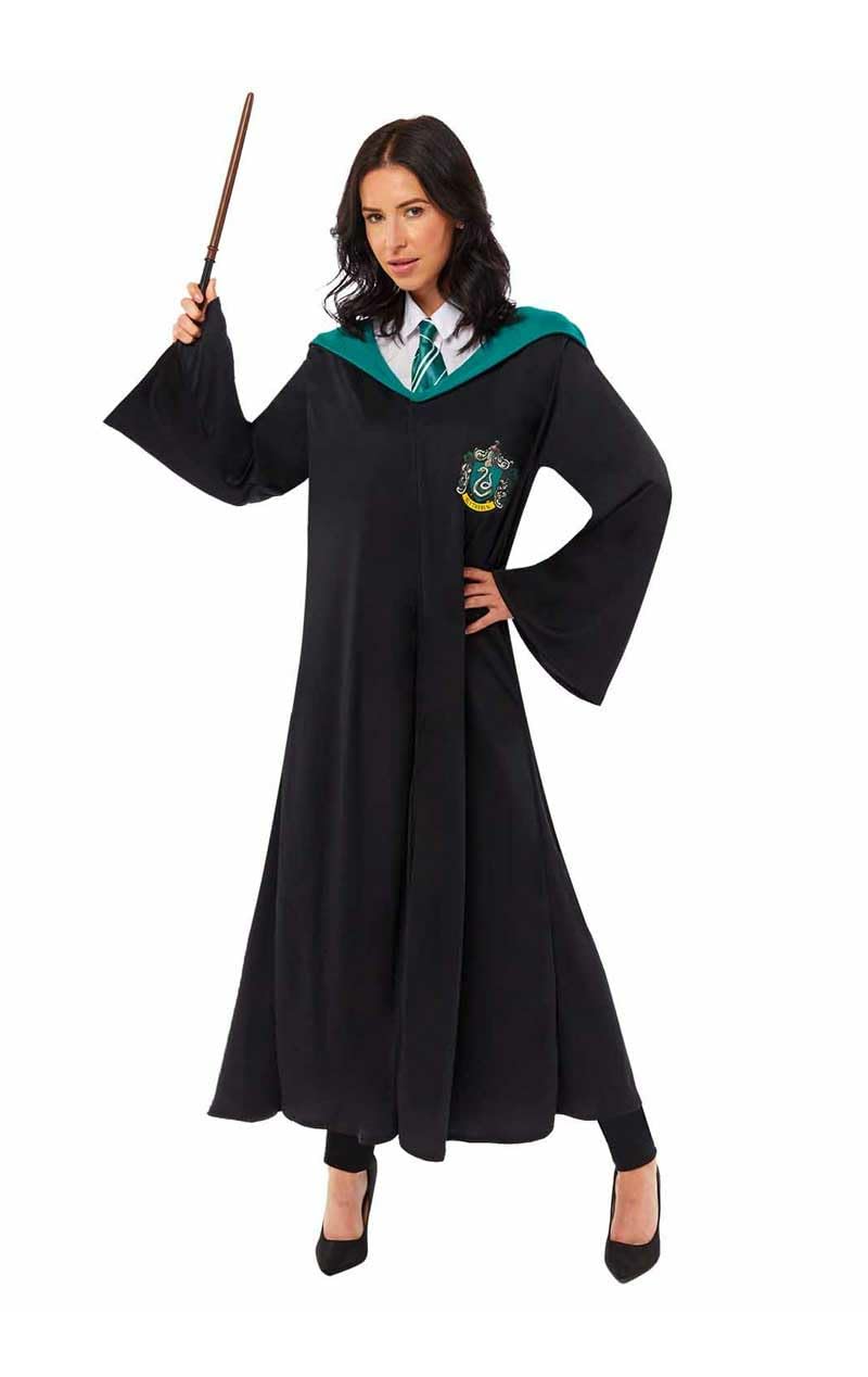 Amscan - Erwachsenenkostüm Slytherin Quidditch Robe aus Harry Potter, Gewand und Zauberstab, Magier,
