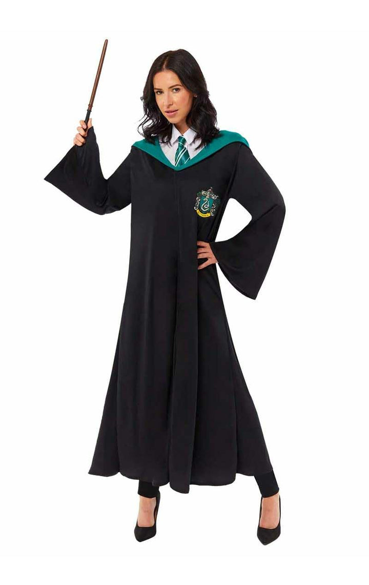 Amscan - Erwachsenenkostüm Slytherin Quidditch Robe aus Harry Potter, Gewand und Zauberstab, Magier,
