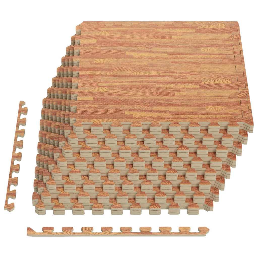 vidaXL 24x Puzzle Bodenmatte Holzoptik Schutzmatten Puzzlematten Bodenschutzmatten Sportmatten Unter