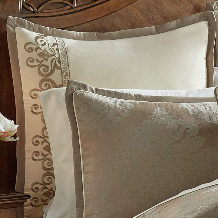 Riverbrook Home Hillcrest Steppdecken-Set, Polyester, Kingsize, 10-teilig, Elfenbein/Gold, 10-teilig