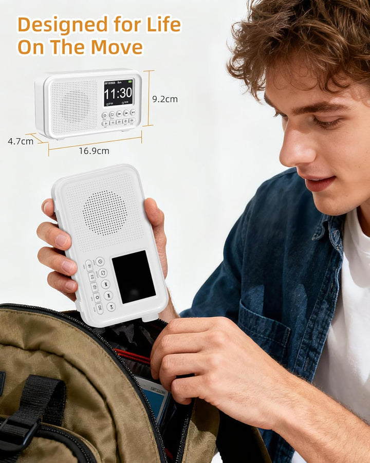 Tragbares DAB Radio, UKW-Digitalradio mit 2,4" Farbdisplay & Bluetooth & EQ Modi, Küchenradio mit Ka