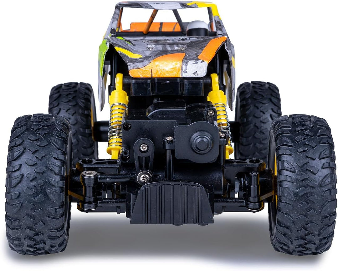 JAMARA 410053 - Hillriser 1:18 Crawler 4WD 2,4GHz - 2 Antriebsmotoren, Allrad, gefedertes Fahrwerk,