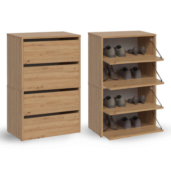 CDF Schuhschrank Modo X2 | Farbe: Eiche Artisan | Ideal für Vorzimmer, Flur, Büro | Schuhaufbewahrun