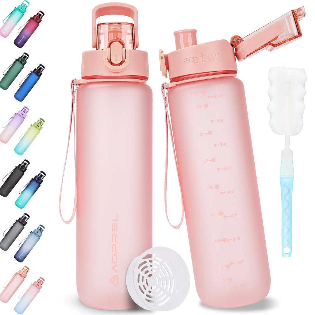 AOPREL Trinkflasche 1l, Wasserflasche BPA-Frei aus Tritan, Sport Trinkflasche Kohlensäure geeignet,