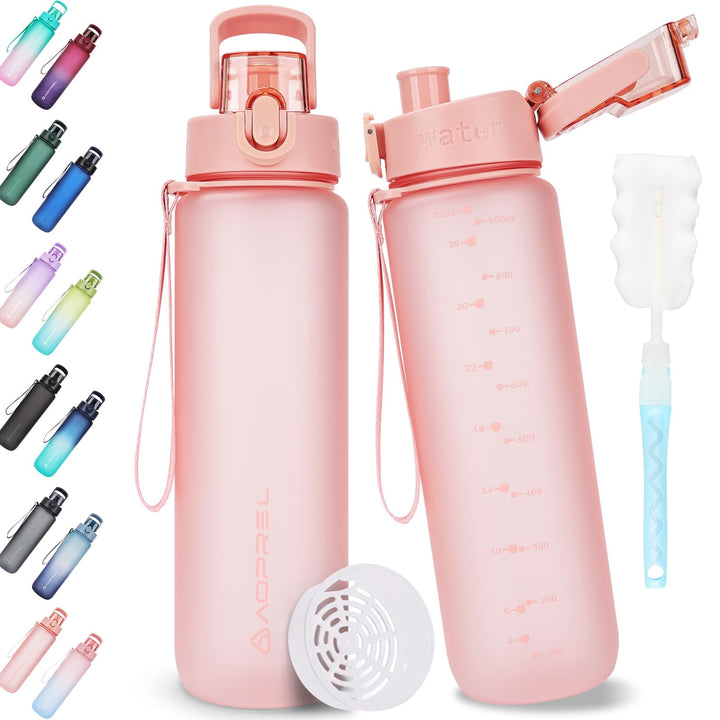 AOPREL Trinkflasche 1l, Wasserflasche BPA-Frei aus Tritan, Sport Trinkflasche Kohlensäure geeignet,