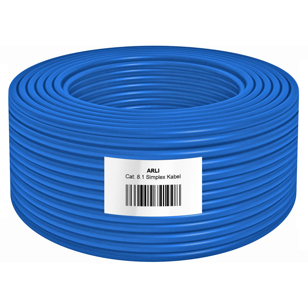 ARLI Cat8.1 Verlegekabel 50m | S/FTP doppelt geschirmt | bis zu 40 Gbit/s & 2000 MHz | Halogenfrei L