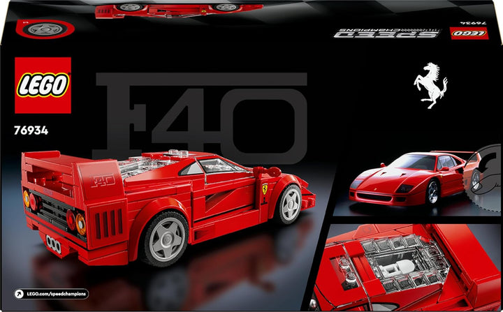 LEGO Speed Champions Ferrari F40 Supersportwagen, Spielset mit baubarem Spielzeugauto und Fahrer-Min