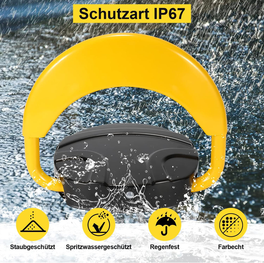 2x Klappbarer Parkplatzsperre, Parkschranke mit Fernbedienung, Reichweite der Fernbedienung 20 m Par