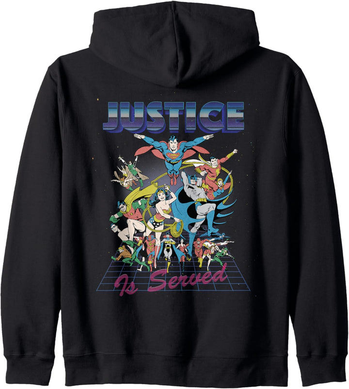 DC Justice League Retro 80er Served Kapuzenjacke