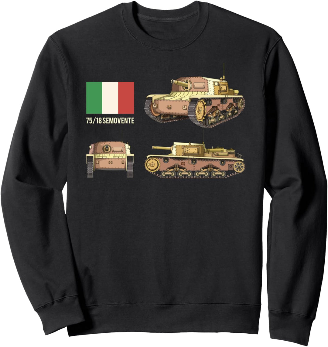 Selbstfahrende 75/18 Italienischer WW2 Panzer SPG Italien Sweatshirt