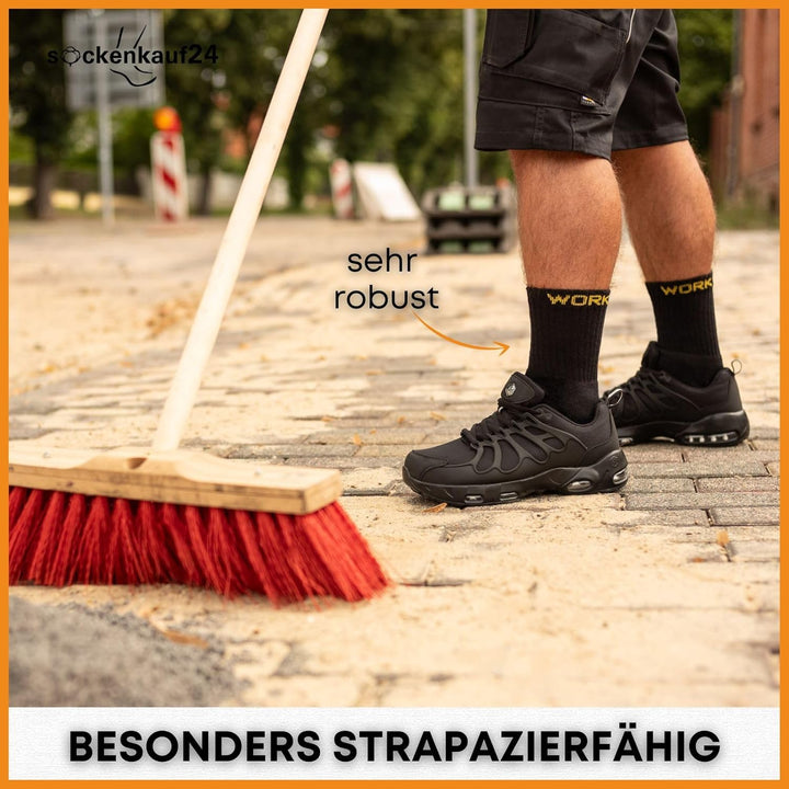 Herren Arbeitssocken (10 oder 20 Paar) WORK Socken Baumwolle 43-46 20 Paar | Schwarz, 43-46 20 Paar