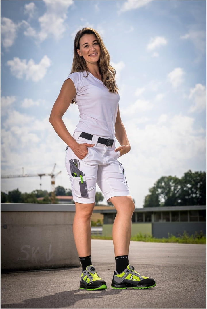 Leibwächter Kurzehose Damen Shorts Flex LINE weiss-grau Nr. FLXDK24 Grösse 50