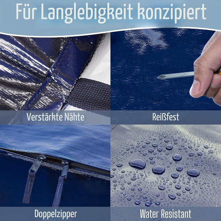 VENO 6-er Pack extra grosse Umzugstaschen mit Rucksackgurten, Umzugshelfer, Starke Griffe und Reissv
