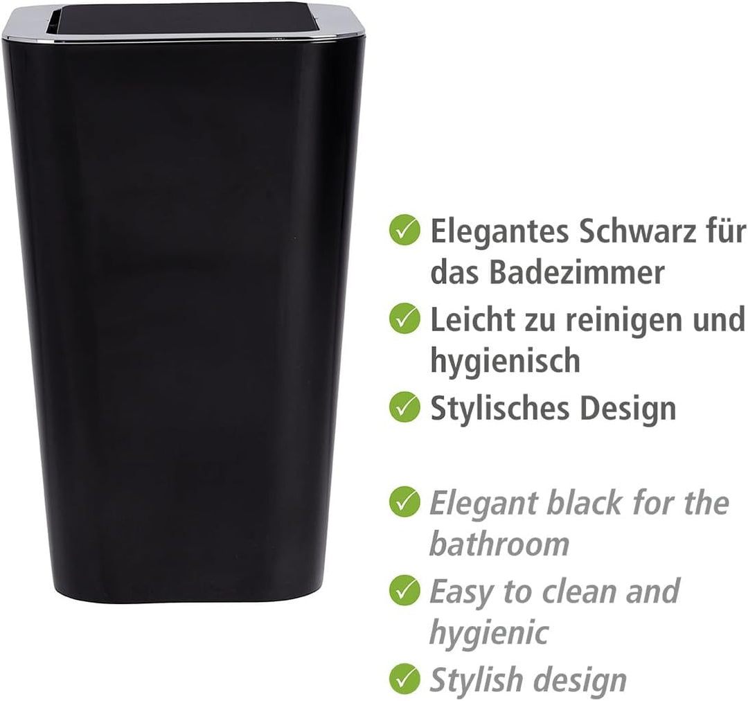 WENKO Kosmetikeimer Mod. Candy 6 Liter, Hygieneeimer, Badezimmer-Mülleimer mit Schwingdeckel Abfalle