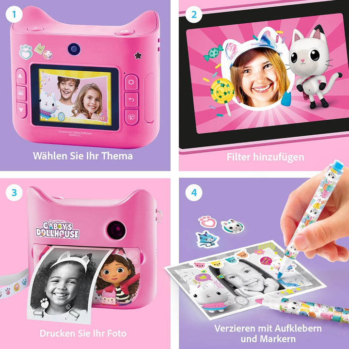 Canal Toys Photo Creator GAB005 - Gabby 12 MP Sofortbildkamera für Kinder - Kinderkamera mit LCD-Dis