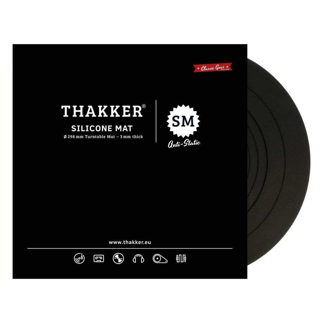 THAKKER Silicone Mat Black - Plattentellerauflage aus antistatischem Silikon - Schwarz | 3mm stark |