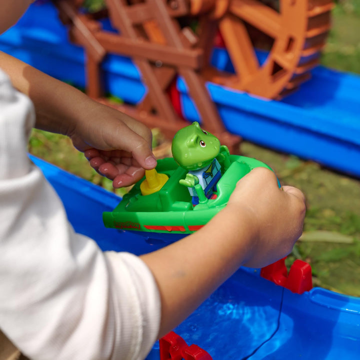 AquaPlay Sportboot mit Aufziehmotor - selbstfahrendes Spielboot, batterielos, Robustes Aufzieh-Syste