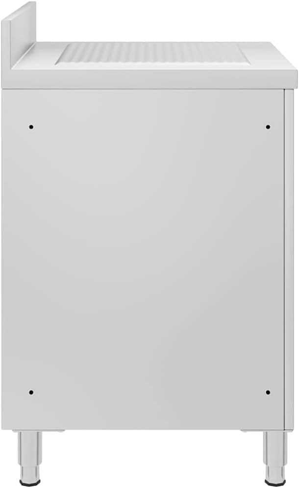 Gastro Küchenschrank mit Abtropffläche Edelstahl 60 x 60 x 96 cm (Abtropffläche), 60 x 60 x 96 cm (A