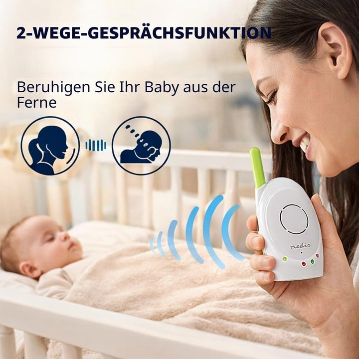 Nedis - Audio-Baby-Monitor - Babyphone - Gegensprechfunktion - Batteriebetrieben/Netzstromversorgung