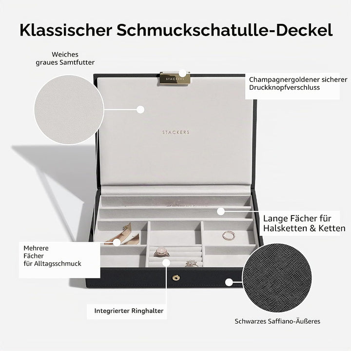 Stackers Schwarz Klassisch Schmuckschatulle -3, Schwarz